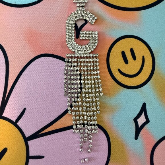 Silver Retrofete Alphabet Earring Letter G - Picture 1 of 3